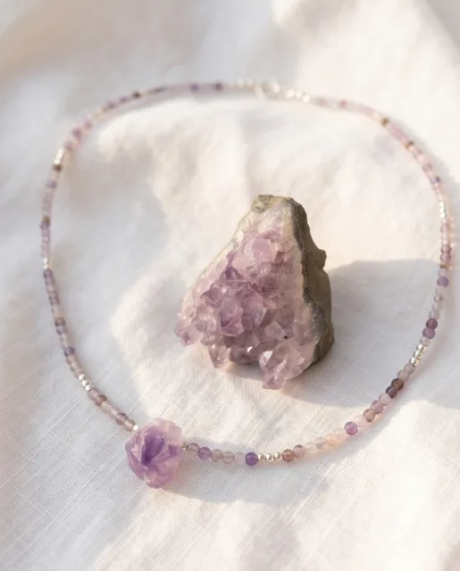 Amethyst Chunk Necklace — handmade by Willow and Fox
