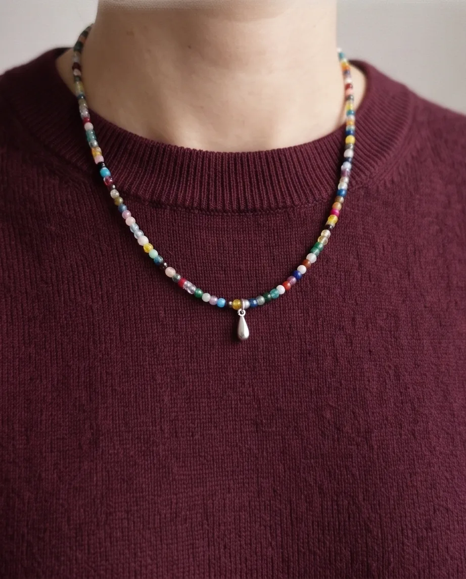 Kaleidoscope Charm Bead Necklace — handmade by Willow and Fox